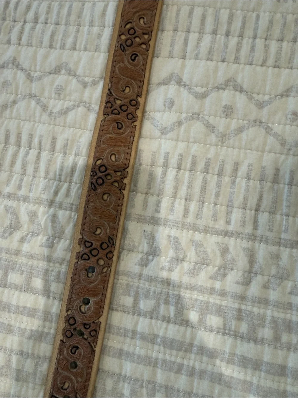 Streets Ahead Tan Leather / Hide Belt with Distressed Turquoise Buckle